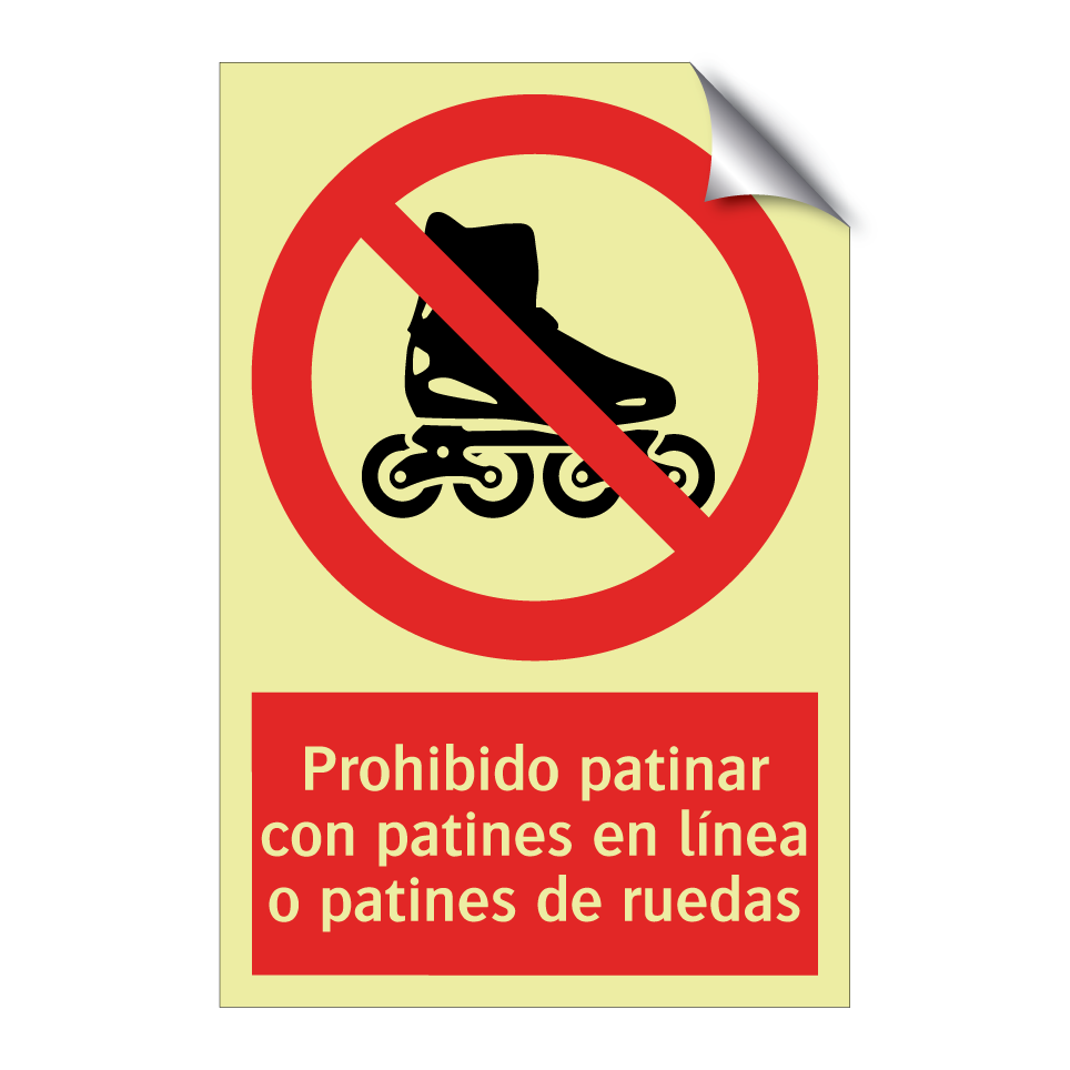 Prohibido patinar con patines en línea o patines de ruedas