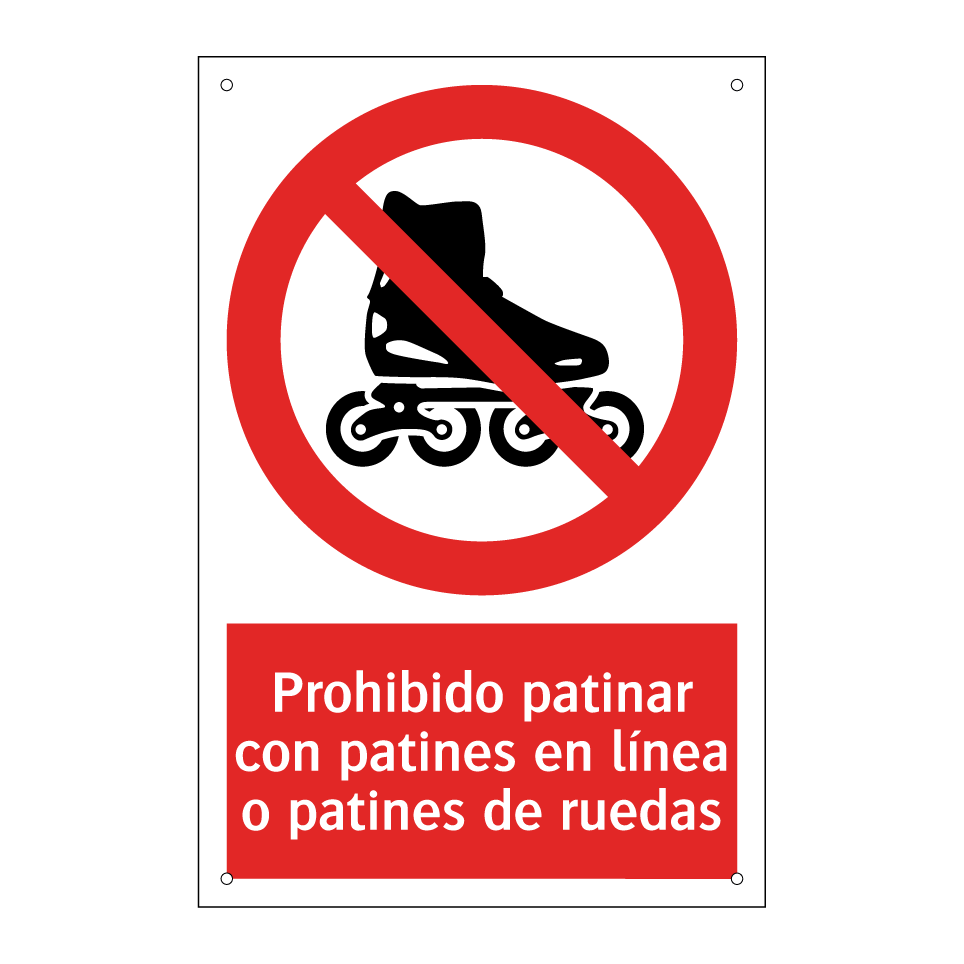 Prohibido patinar con patines en línea o patines de ruedas