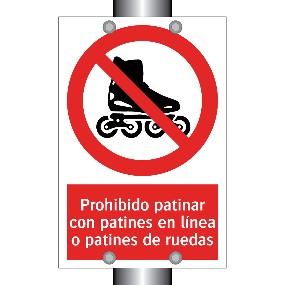 Prohibido patinar con patines en línea o patines de ruedas