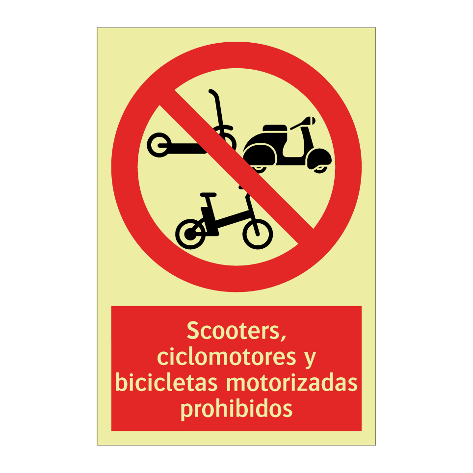 Scooters, ciclomotores y bicicletas motorizadas prohibidos
