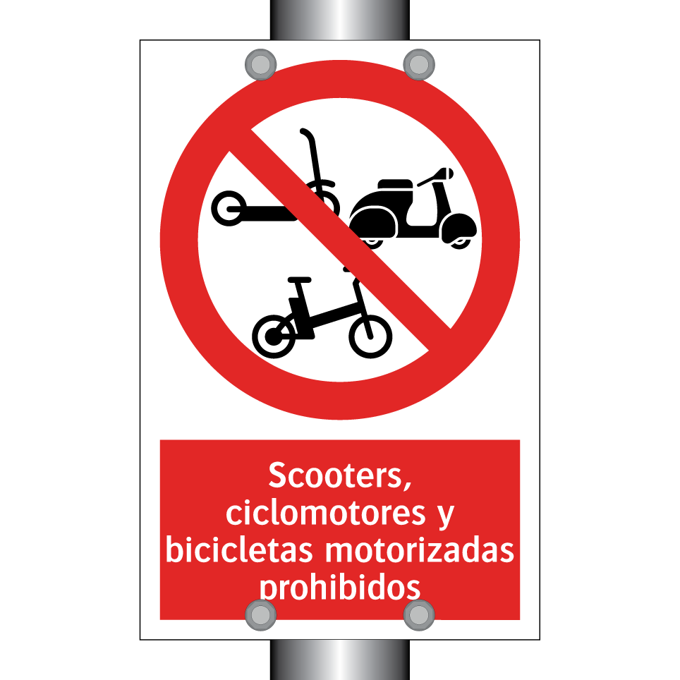 Scooters, ciclomotores y bicicletas motorizadas prohibidos