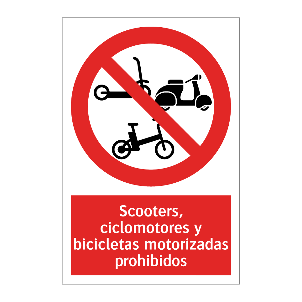 Scooters, ciclomotores y bicicletas motorizadas prohibidos