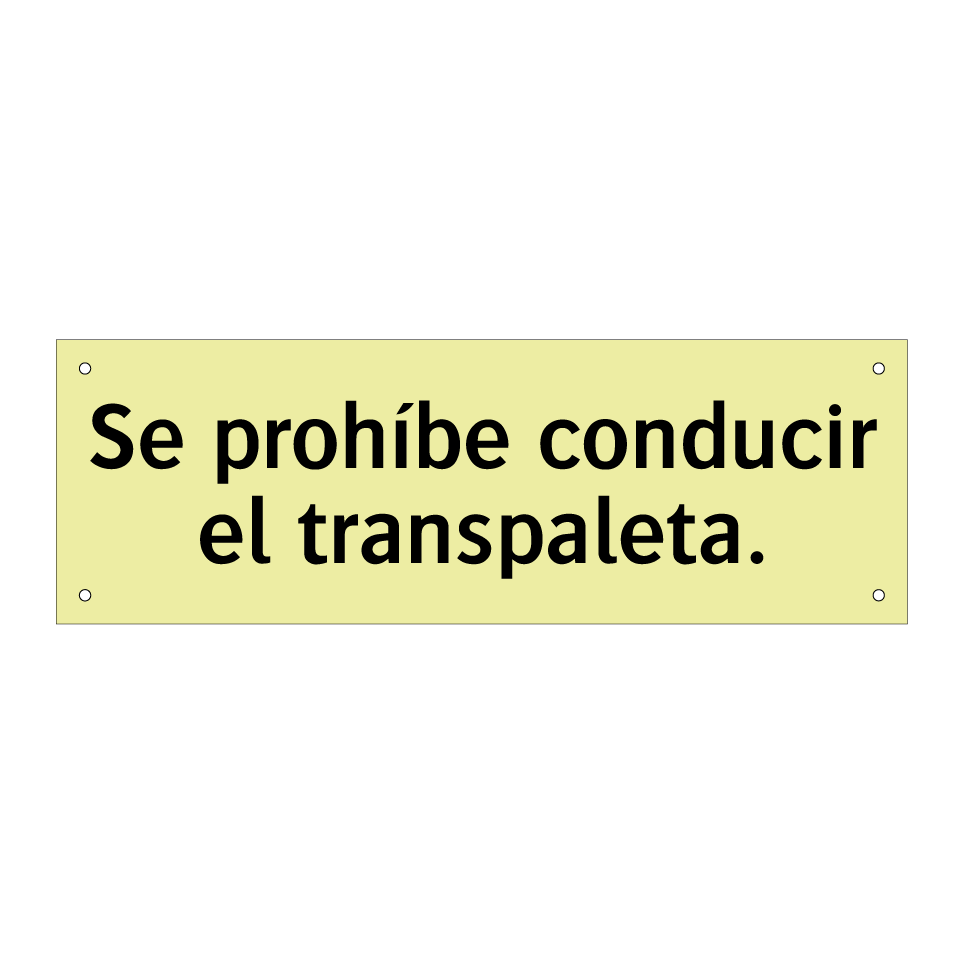 Se prohíbe conducir el transpaleta.