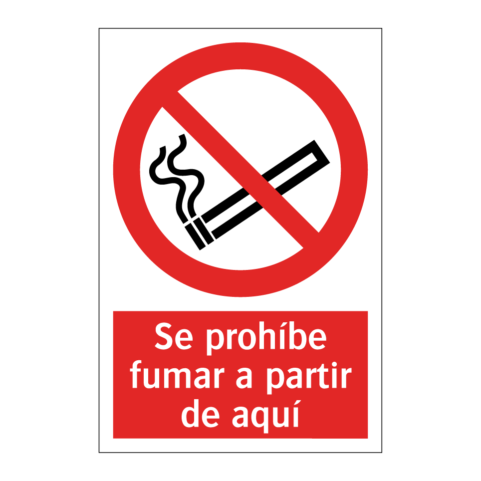 Se prohíbe fumar a partir de aquí