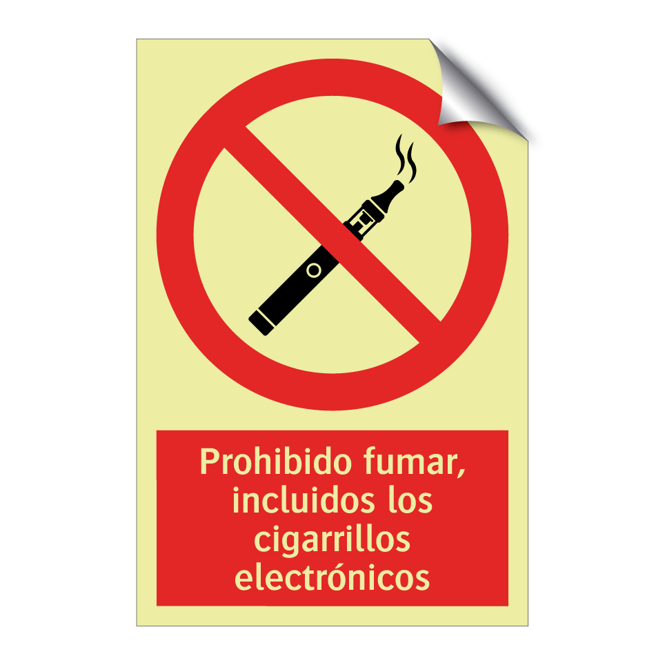 Prohibido fumar, incluidos los cigarrillos electrónicos