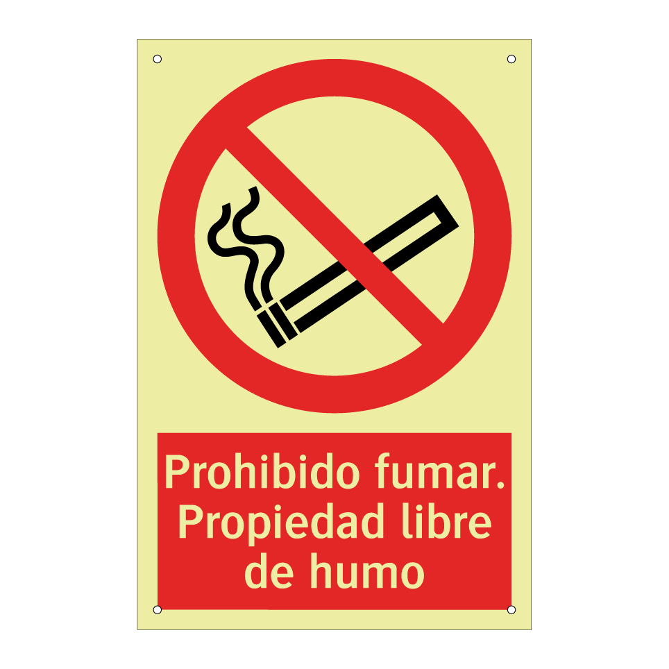 Prohibido fumar. Propiedad libre de humo