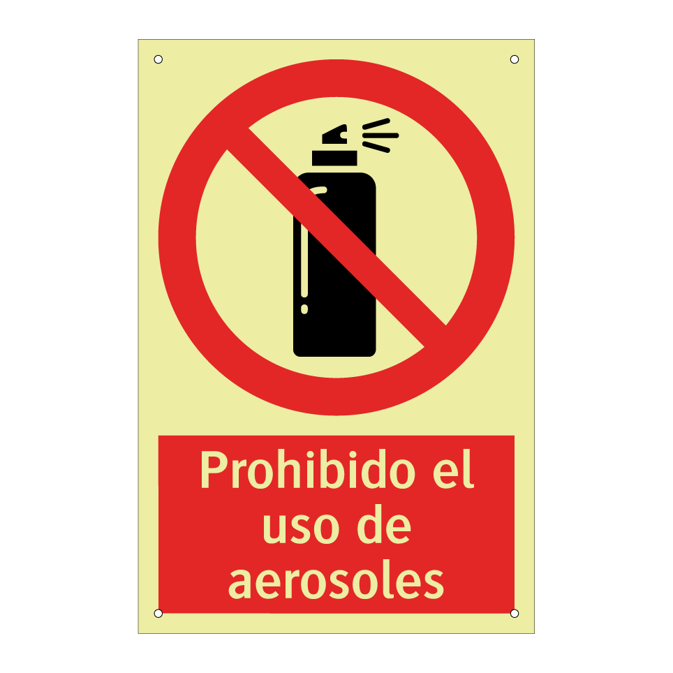 Prohibido el uso de aerosoles