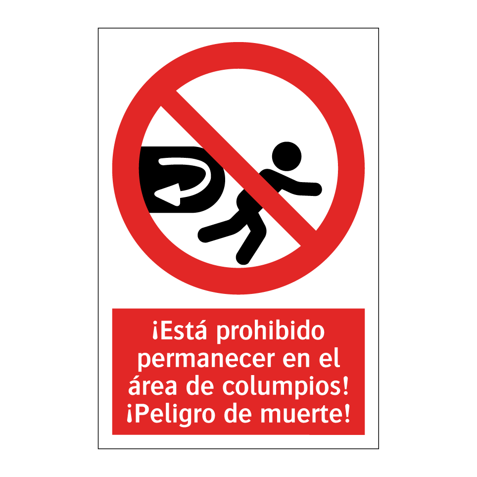 ¡Está prohibido permanecer en el área de columpios! ¡Peligro de muerte!