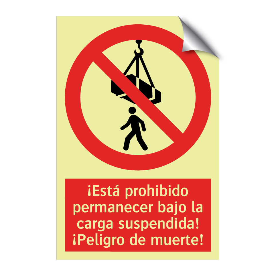 ¡Está prohibido permanecer bajo la carga suspendida! ¡Peligro de muerte!