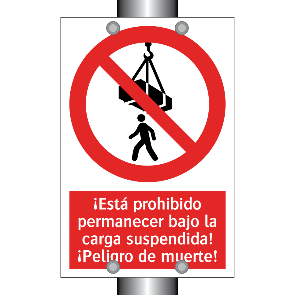 ¡Está prohibido permanecer bajo la carga suspendida! ¡Peligro de muerte!