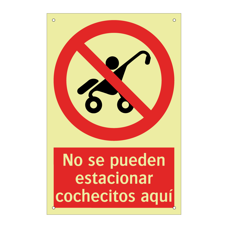 No se pueden estacionar cochecitos aquí