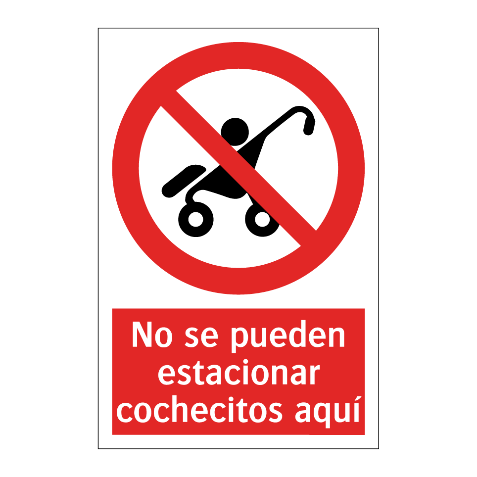 No se pueden estacionar cochecitos aquí