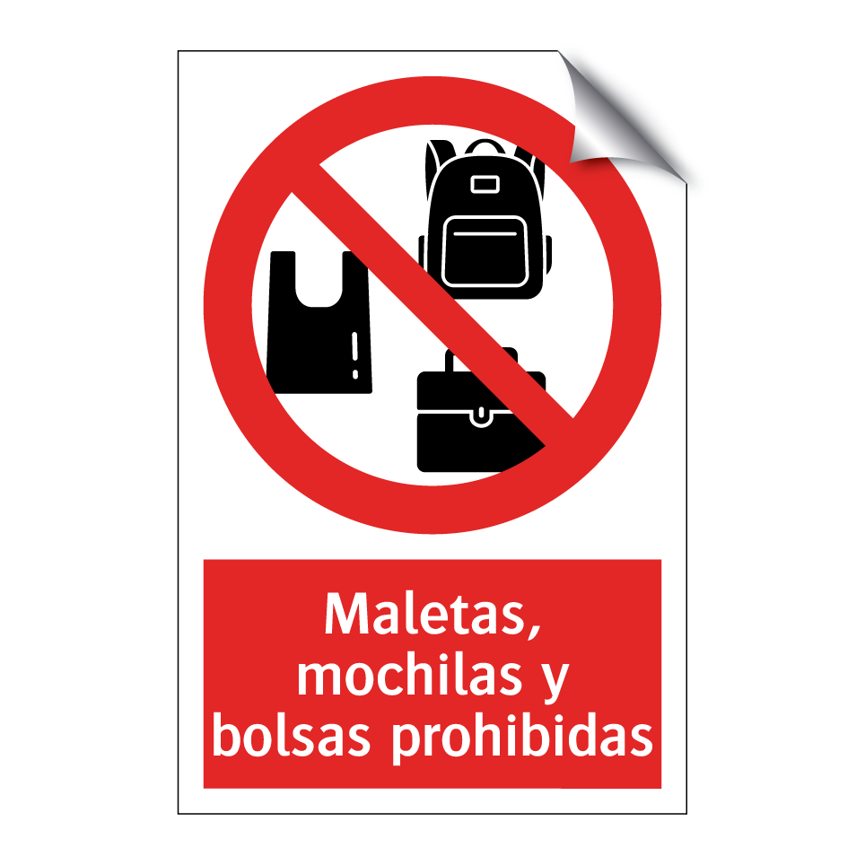 Maletas, mochilas y bolsas prohibidas