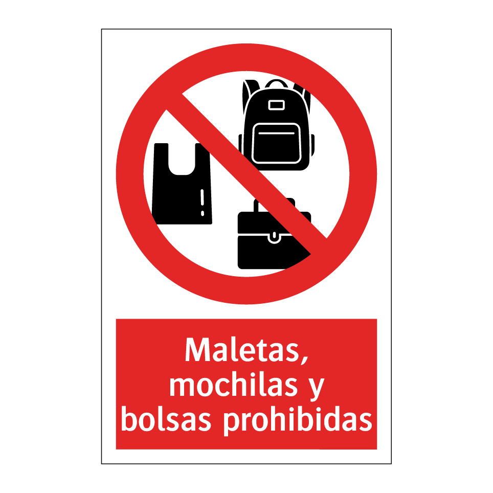 Maletas, mochilas y bolsas prohibidas