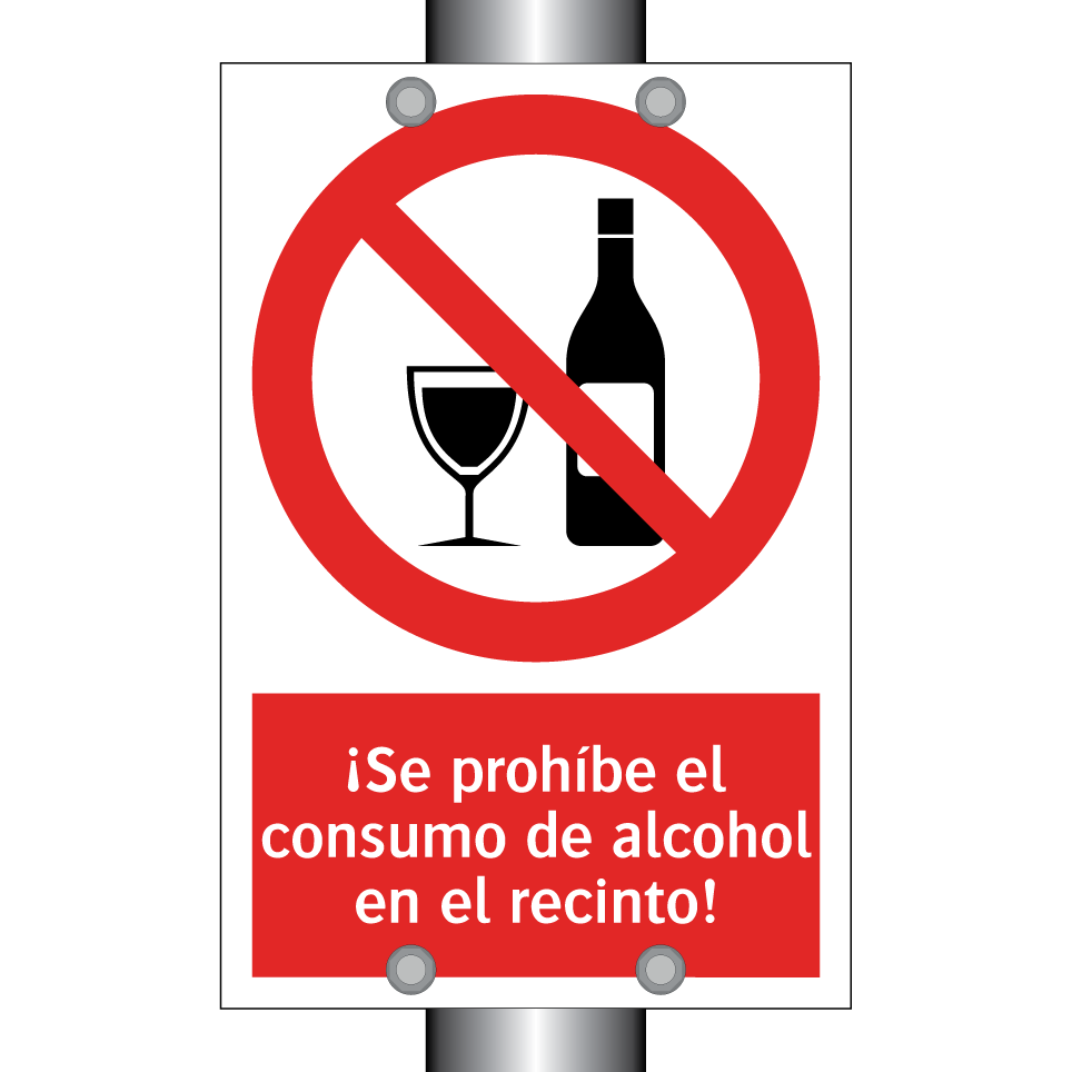 ¡Se prohíbe el consumo de alcohol en el recinto!