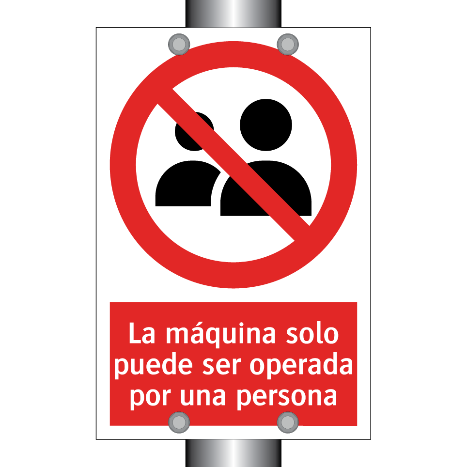 La máquina solo puede ser operada por una persona