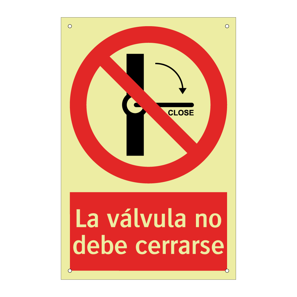 La válvula no debe cerrarse