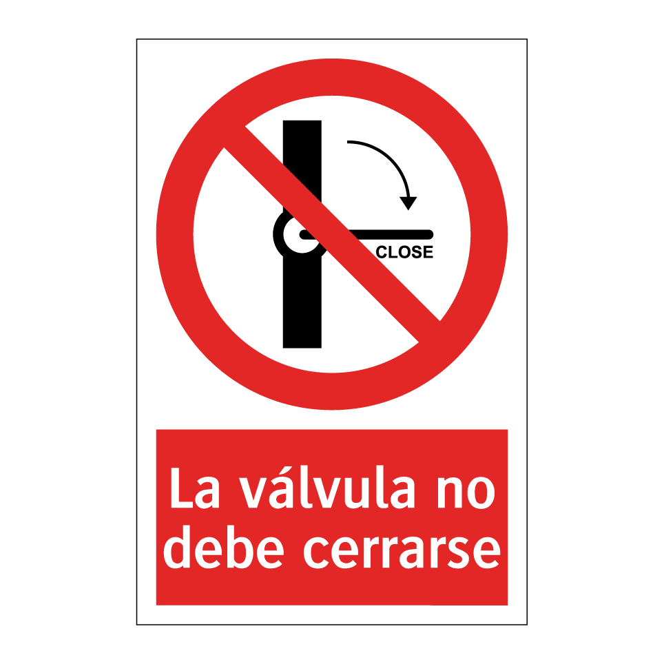 La válvula no debe cerrarse