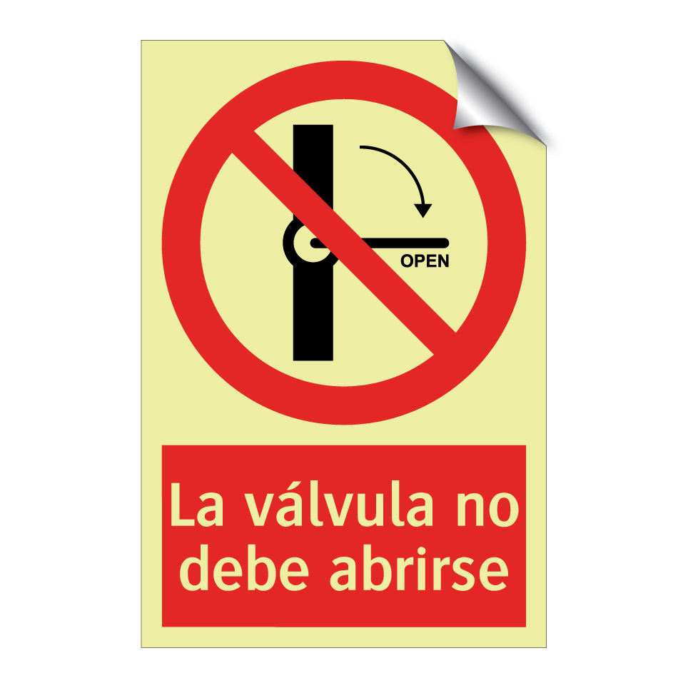 La válvula no debe abrirse