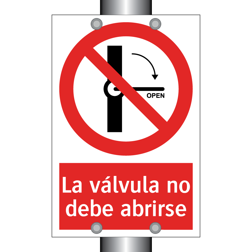 La válvula no debe abrirse