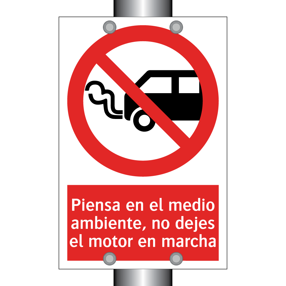 Piensa en el medio ambiente, no dejes el motor en marcha
