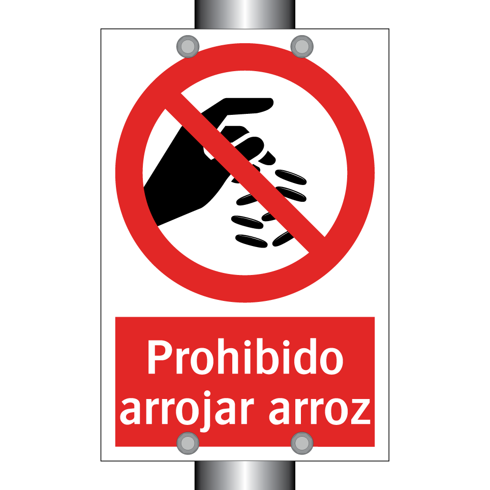Prohibido arrojar arroz