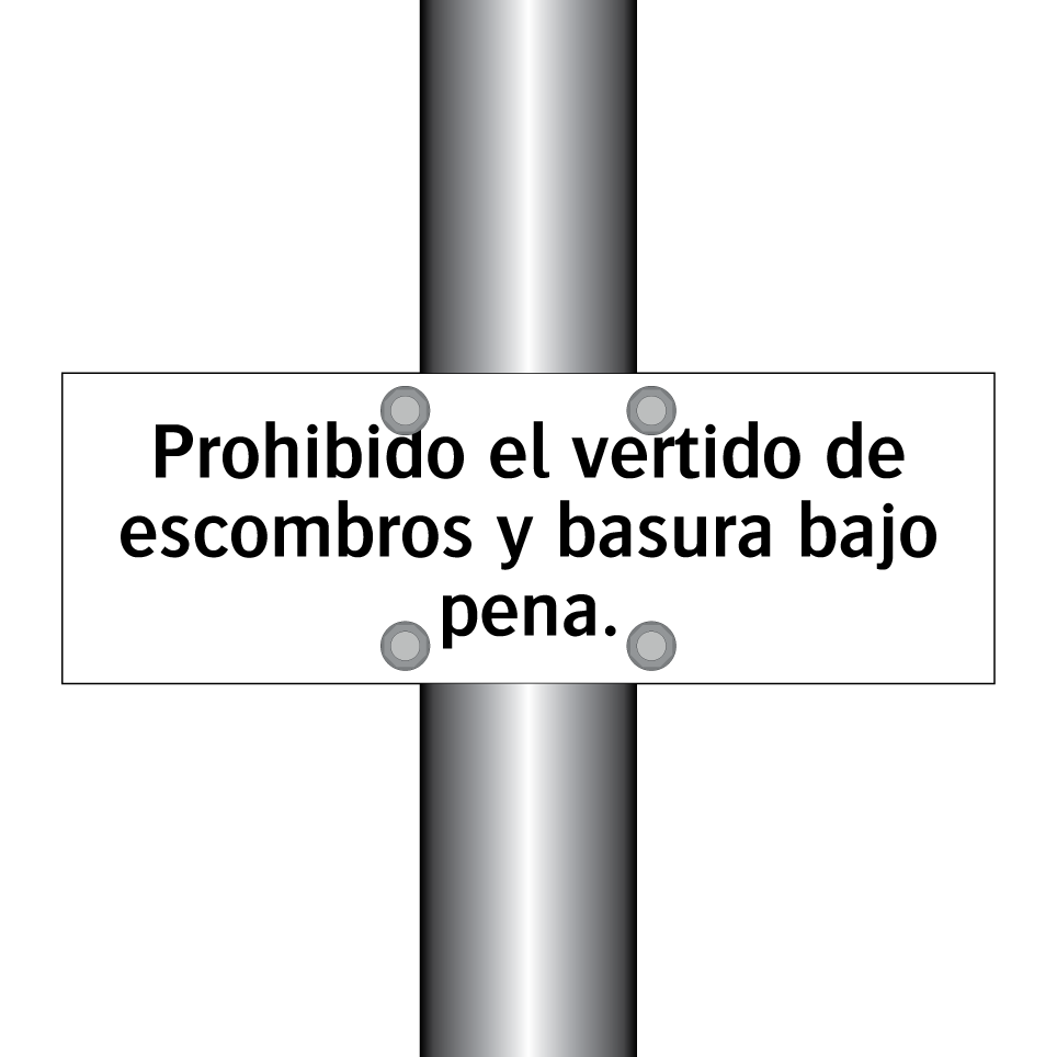 Prohibido el vertido de escombros y basura bajo pena.