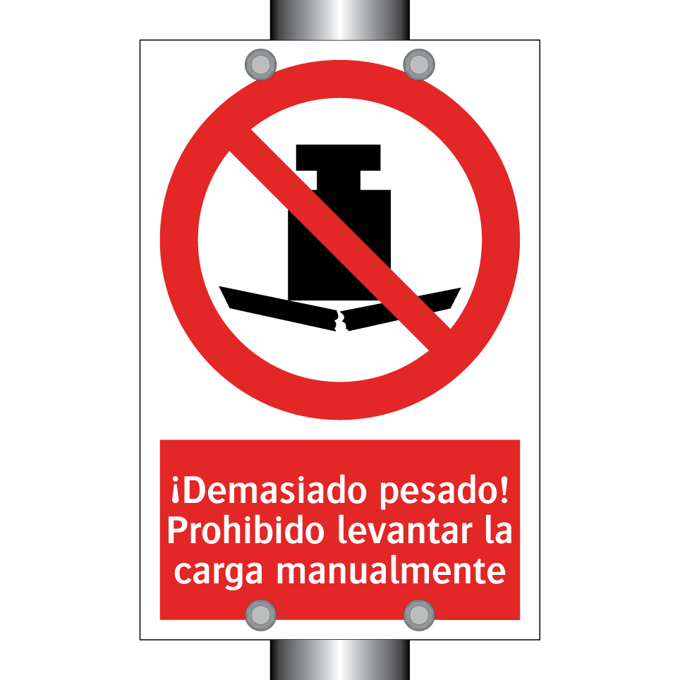 ¡Demasiado pesado! Prohibido levantar la carga manualmente
