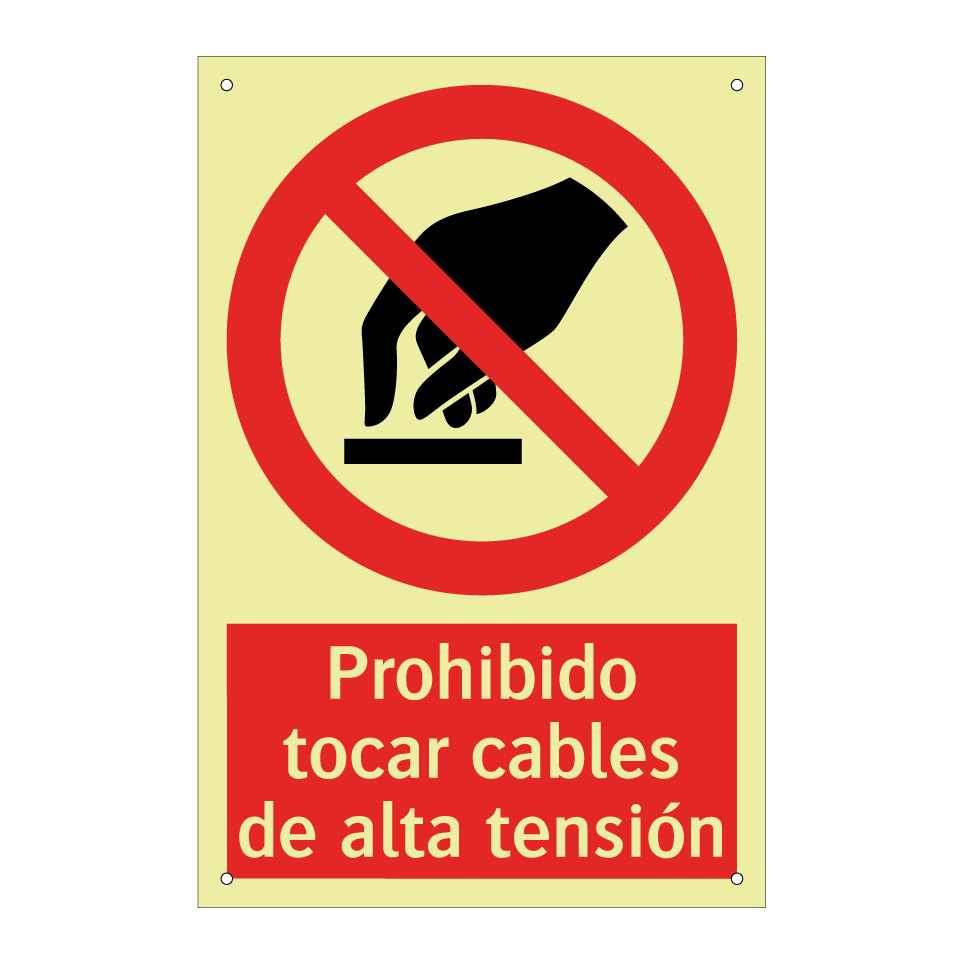 Prohibido tocar cables de alta tensión
