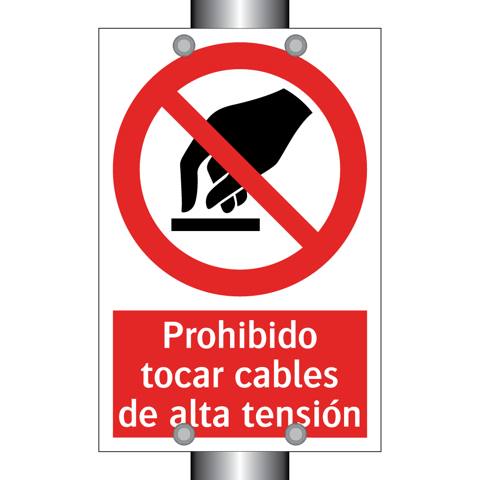 Prohibido tocar cables de alta tensión