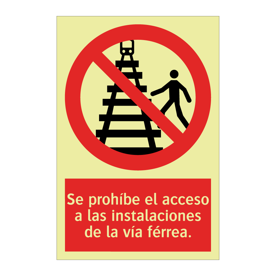 Se prohíbe el acceso a las instalaciones de la vía férrea.