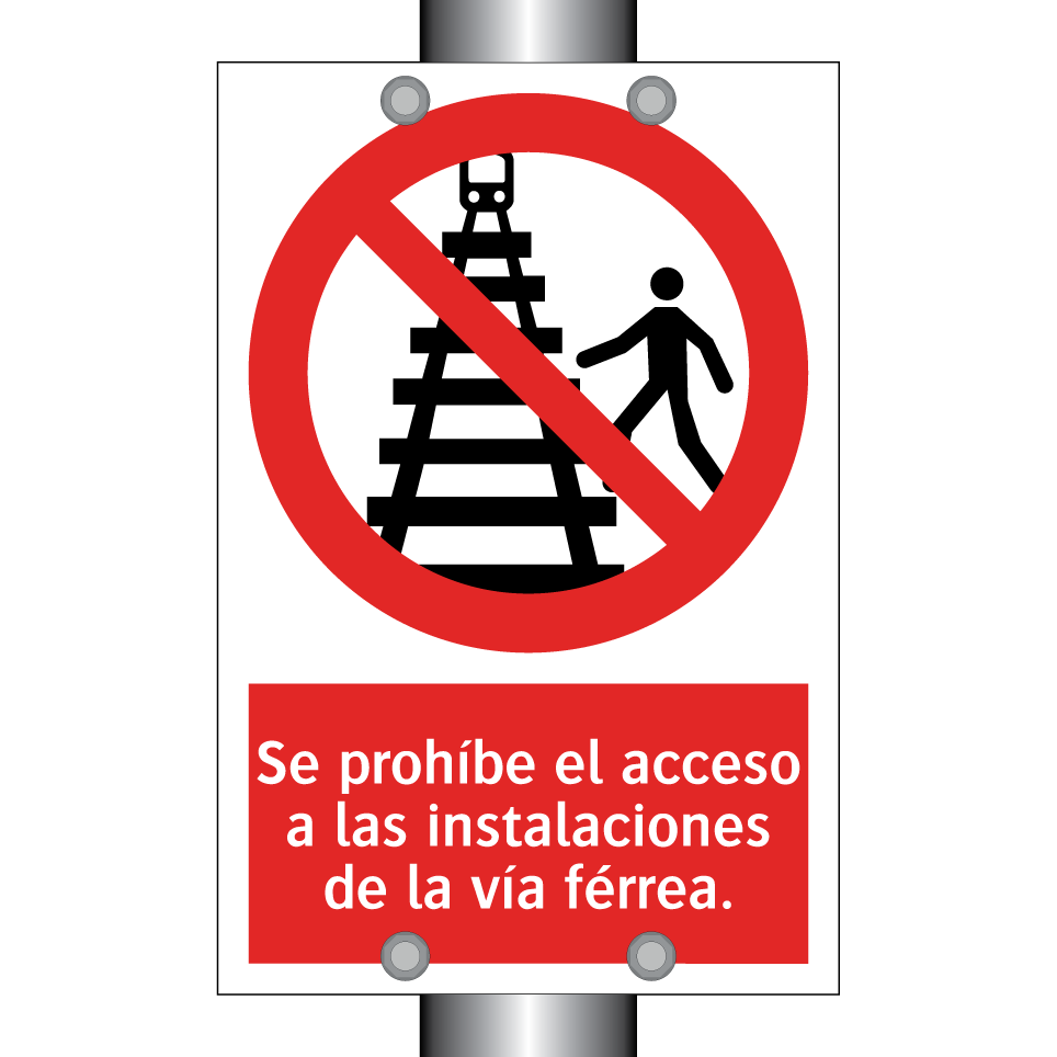 Se prohíbe el acceso a las instalaciones de la vía férrea.