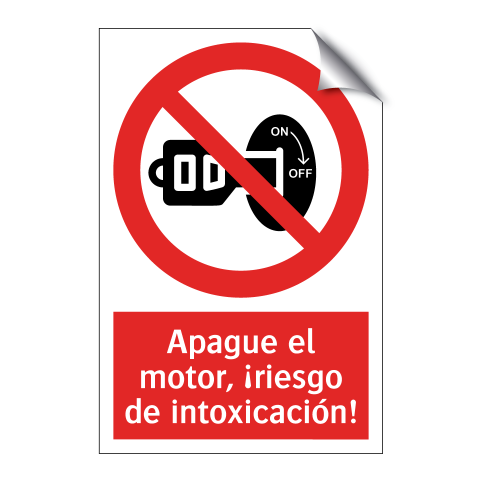 Apague el motor, ¡riesgo de intoxicación!