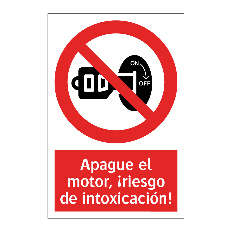 Apague el motor, ¡riesgo de intoxicación!