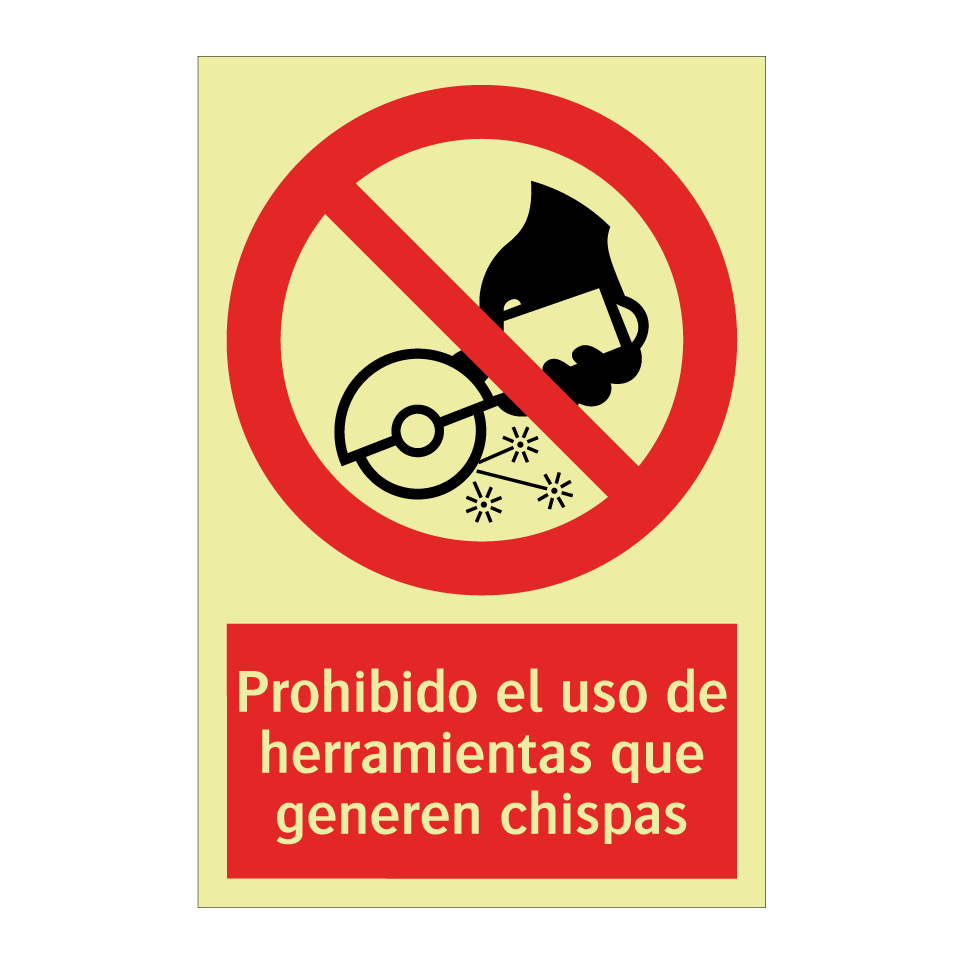 Prohibido el uso de herramientas que generen chispas