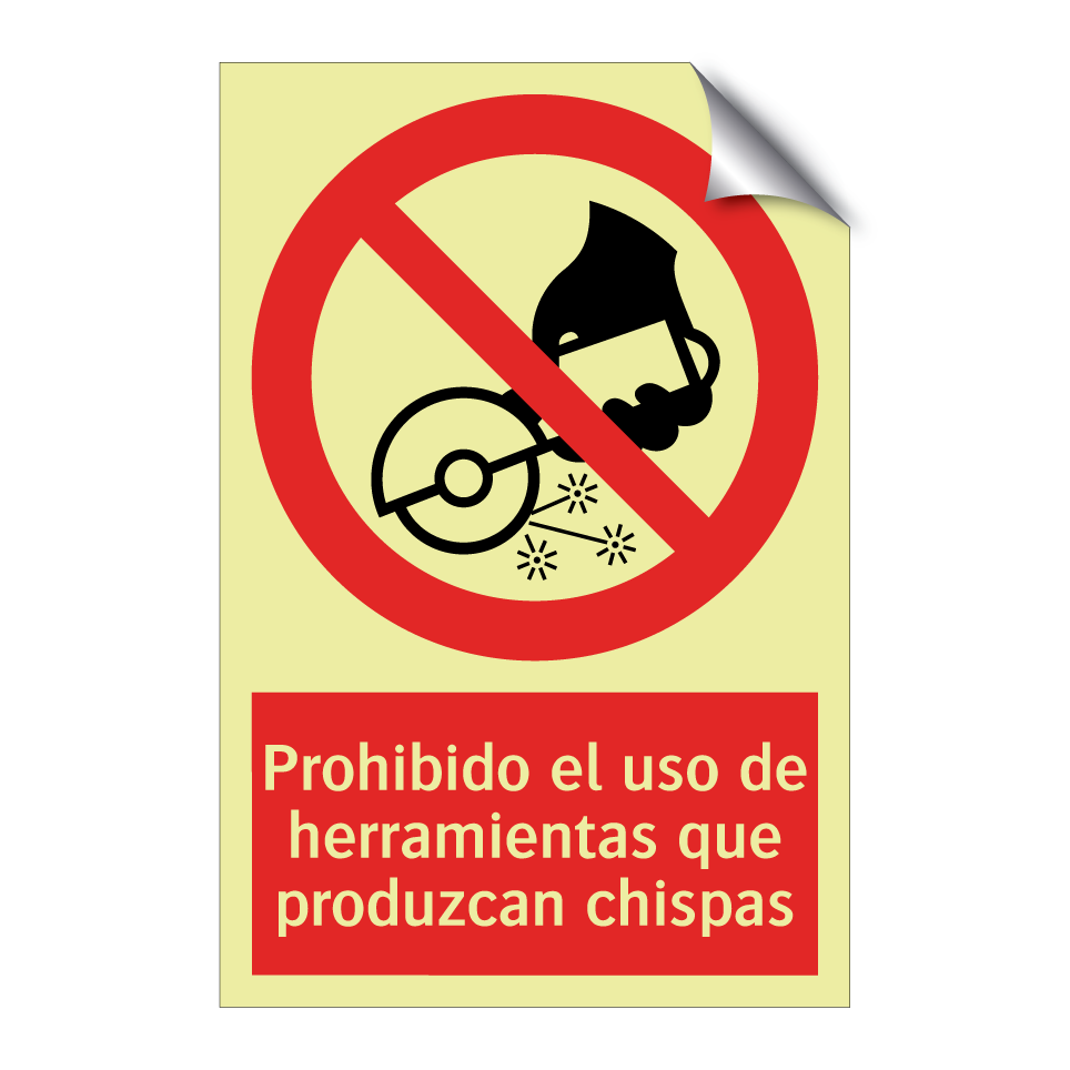 Prohibido el uso de herramientas que produzcan chispas