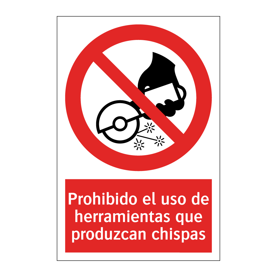 Prohibido el uso de herramientas que produzcan chispas