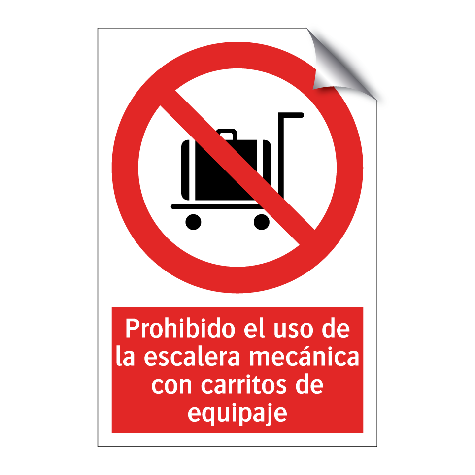 Prohibido el uso de la escalera mecánica con carritos de equipaje