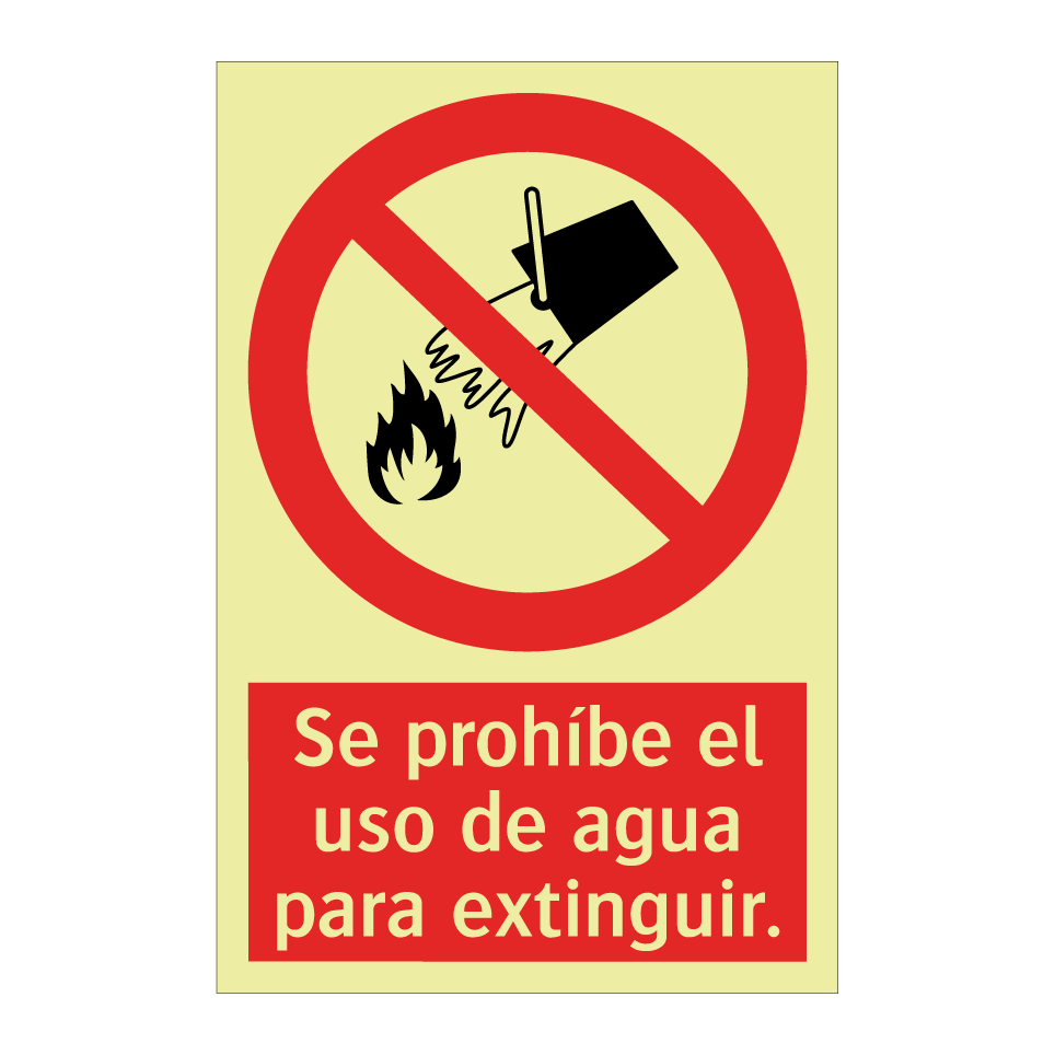 Se prohíbe el uso de agua para extinguir.