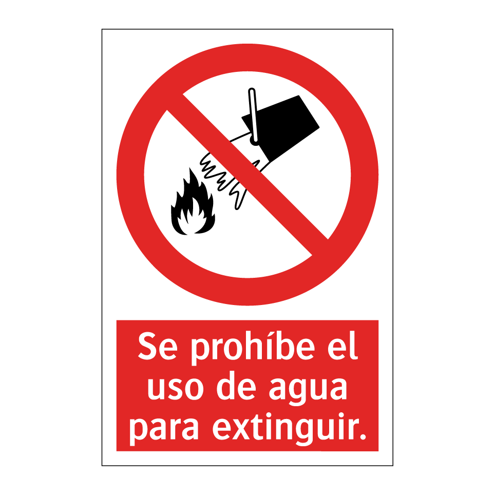 Se prohíbe el uso de agua para extinguir.