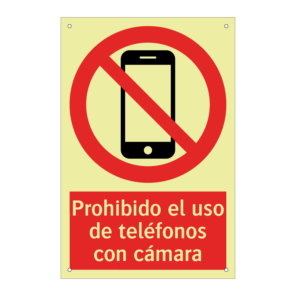 Prohibido el uso de teléfonos con cámara