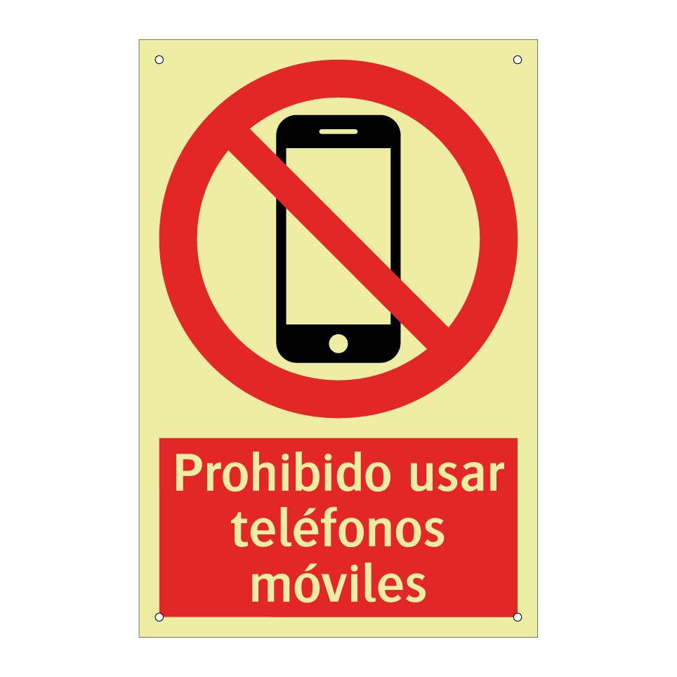 Prohibido usar teléfonos móviles