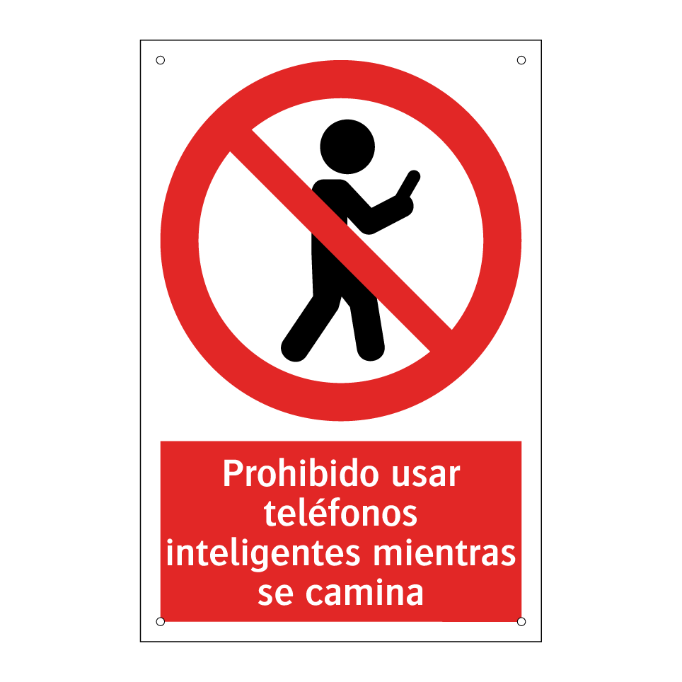 Prohibido usar teléfonos inteligentes mientras se camina
