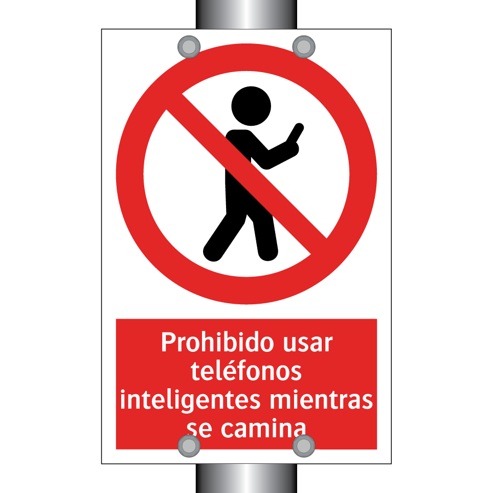 Prohibido usar teléfonos inteligentes mientras se camina