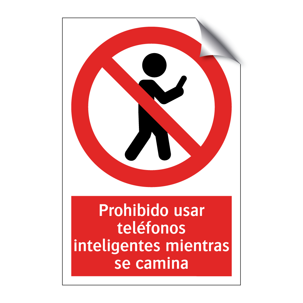 Prohibido usar teléfonos inteligentes mientras se camina