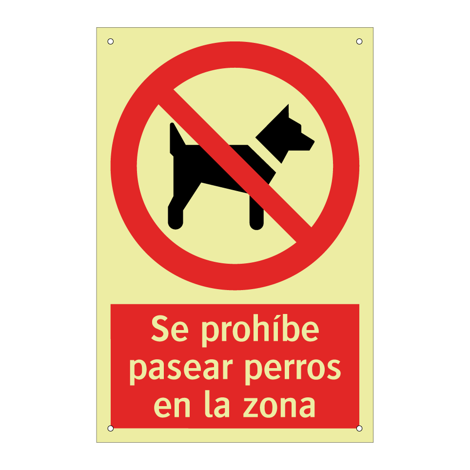 Se prohíbe pasear perros en la zona