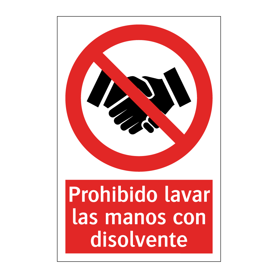 Prohibido lavar las manos con disolvente