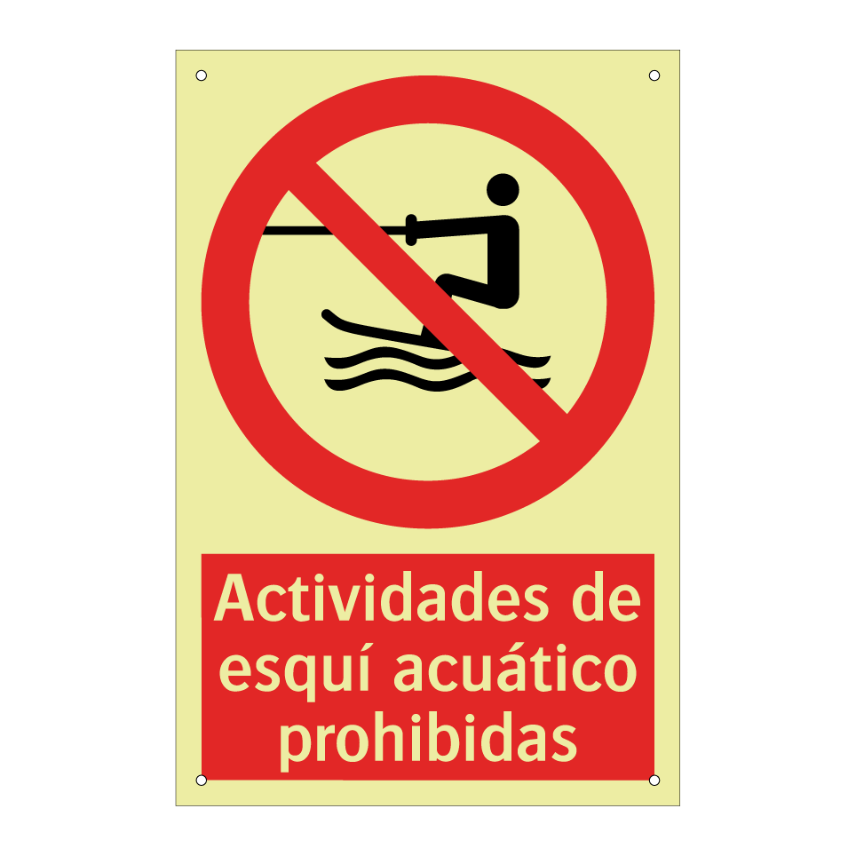 Actividades de esquí acuático prohibidas