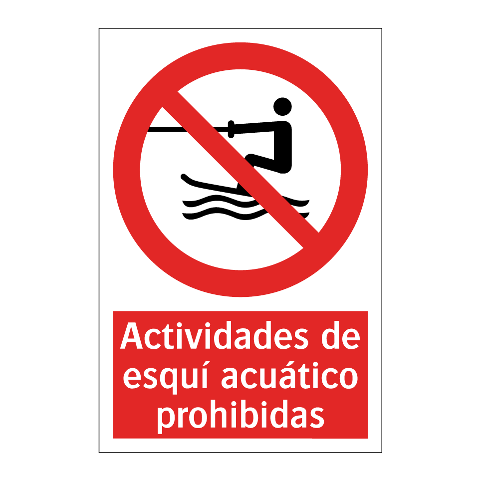 Actividades de esquí acuático prohibidas
