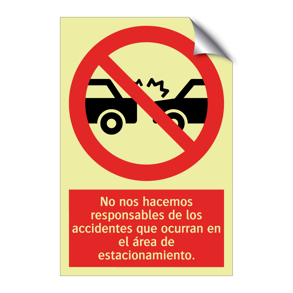No nos hacemos responsables de los accidentes que ocurran en el área de estacionamiento.